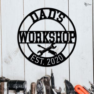 Custom Garage Wall Decor Metal Sign, Repairman Metal Sign, Personalized Workshop Sign, Mechanic Decor, Tools Shop Decor, Constructor Sign