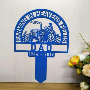 Custom Farmer Memorial Stake, Personalized Farmer Metal Sign Garve Maker, Farmer Memorial Plaque, Farmer Loss Dad Loss Metal Yard Sign