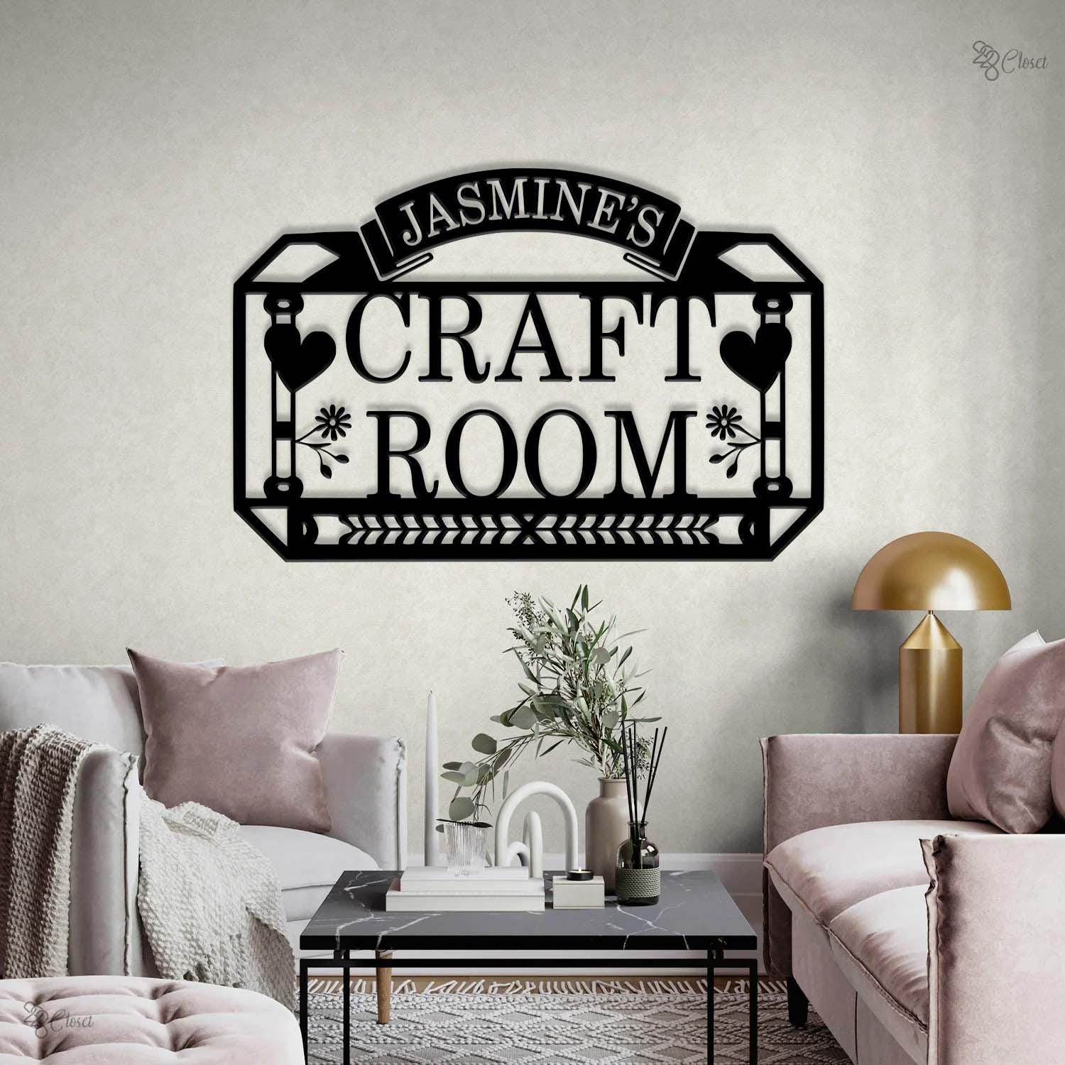 Personalized Craft Room Sign, Metal Wall Art for Crafter, Craft Room ...