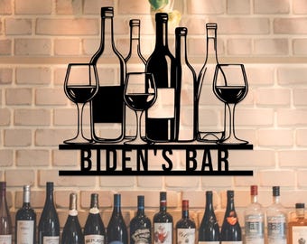 Custom Bar Sign Whiskey Bar Wall Decor for Home Pub, Wine Bar, Man Cave Gift Home Bar Decor, Wine Lover Gift Man Cave Decor Gift for dad