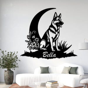 Personalized German Shepherd Memorial Stake, Personalized Metal Stake for Pet Grave Marker, Remembrance Plaque, Garden Sign, Dog Cemetery