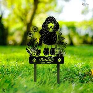 Custom Poodle Memorial Sign, Pet Loss Gift, Poodle Dog Memorial Stake, Pet Memorial Yard Sign, Dog lover gift,Poodle metal art,Sympathy Gift