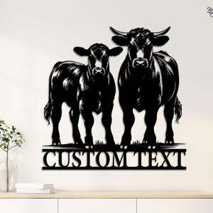 Custom Cow Metal Sign Wall Art, Personalized Farmhouse Sign, Cow Kitchen Decor, Gifts for Cow Lovers, Cow Ranch Sign, Farmhouse Outdoor Wall