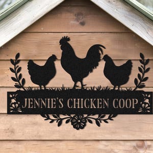 Custom Chicken Coop Metal Sign, Hen House Sign, Metal Chicken Sign, Custom Chicken Farm Sign,Farm Decor,Farmhouse Decor,Our Little Coop Sign