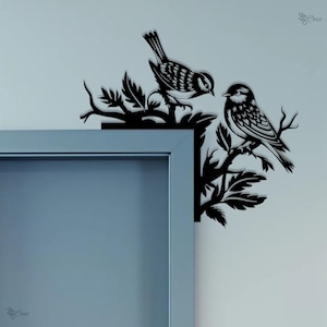 Decoración de esquina de pared de metal con diseño de pájaro, letrero de esquina de pájaro de metal, letrero de metal con pájaro natural, decoración de pájaros para jardín, pájaro para el hogar, regalo para amantes de las aves, regalo para mamá