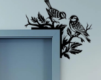 Decoración de esquina de pared de metal con diseño de pájaro, letrero de esquina de pájaro de metal, letrero de metal con pájaro natural, decoración de pájaros para jardín, pájaro para el hogar, regalo para amantes de las aves, regalo para mamá