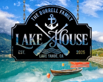 Custom Lake House Sign, Lake Gifts, Family Lake House Sign, Custom Metal Sign, Lake house decor, Gift For Him, Outdoor Decor, Housewarming