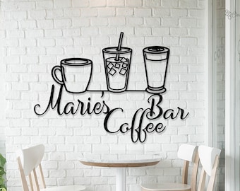 Letrero de cafetería personalizado para cocina, decoración de pared de cafetería personalizada, regalo para amantes del café, letrero de cafetería, letrero de cafetería, regalo de Navidad para ella