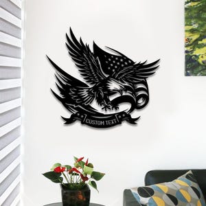 Custom Eagle Wall Art Metal Sign, Patriotic American Flag Decor, American Bald Eagle Metal, Eagle sign, Patriotic Usa decor, Gift for dad