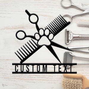 Custom Barber Shop Sign, Barber shop sign, Hair stylist sign, Custom salon sign, Custom Metal Sign for Stylist, Hair salon decor, Dad Gift