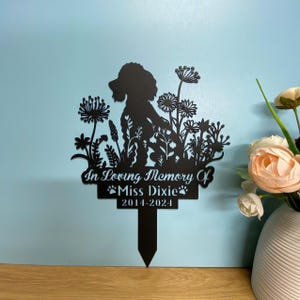 Personalized Poodle Dog Memorial Metal Garden Stake, Dog Loss Metal Grave Marker,Custom Dog Metal Garden Stake, Pet Loss Sympathy Metal Yard