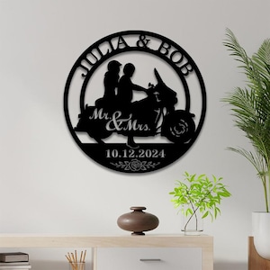 Personalized Biker Couple Metal Sign, Custom Motorcycle Rider, Anniversary Gift, Wedding Gift, Motorcycle Sign,Biker Couple Gift,Couple sign