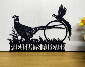 Custom Pheasant Metal Wall Art, Personalized Pheasant Farm Name Sign, Custom Pheasant Hunting Sign Metal Cabin Decor Pheasant Art