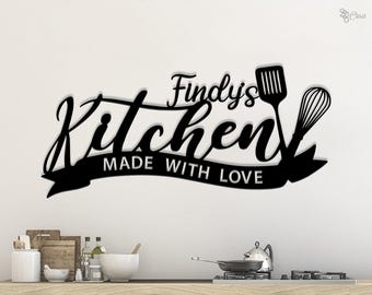 Custom Metal Kitchen Sign Wall - Personalized Name Sign for Kitchen Decor - Farmhouse Wall Sign - Metal Wall Art - Housewarming Gift for Mom