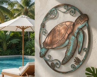 Driftwood Handmade Big Turtle 20x20x4