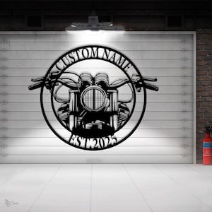Custom Motorcycle Metal Sign, Personalized Motorcycle Wall, Motorcycle Gift, Home Decor, Dad Gift, Gift for Man, Garage Sign, Birthday Gift