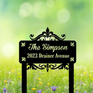 Personalized Lawn Address Sign, Address Stake, Custom Metal Address Yard Sign, Address Plaque, House Number Sign,Front Door Stake,Yard Decor