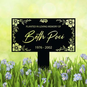 Placa de árbol conmemorativa personalizada con estaca, marcador de jardín de metal resistente personalizado, letrero de árbol, placa de recuerdo, varios colores, placa de árbol