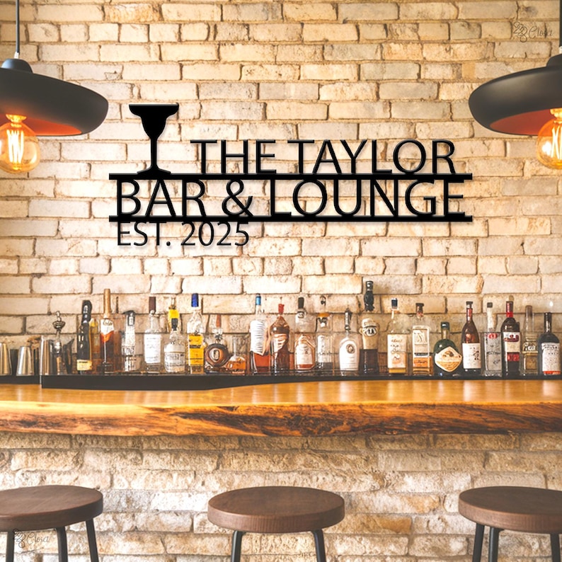 Custom Bar & Lounge Metal Sign, Personalized Bar Sign, Gift for Dad ...