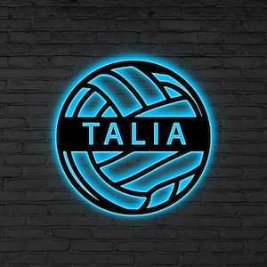 Custom Volleyball LED Sign, Volleyball Wall Decor, Personalized Volleyball Sign, Gift for son,Volleyball LED Sign with Name,Volleyball decor