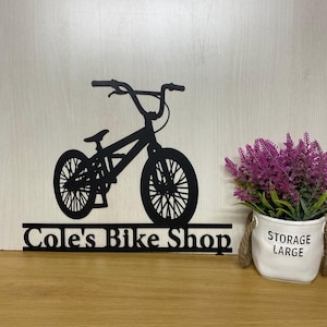 Personalized Bicycle Metal Wall Art, Custom Bike Shop Sign, Cyclist Name Sign,Biker Name Sign,Bicycle Lover GiftKids Room Decor Gift for him