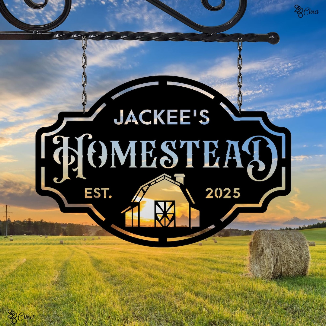 Homestead Sign Design Custom Homestead Sign, Personalized Metal Farmhouse, Rustic Homestead ...