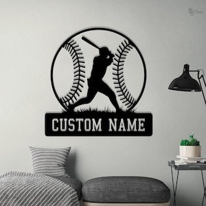Custom Baseball Metal Sign, Gift for son, Sports Room Decor, Baseball Player Metal, Personalized Baseball Player Sign,Baseball gift,Dad Gift