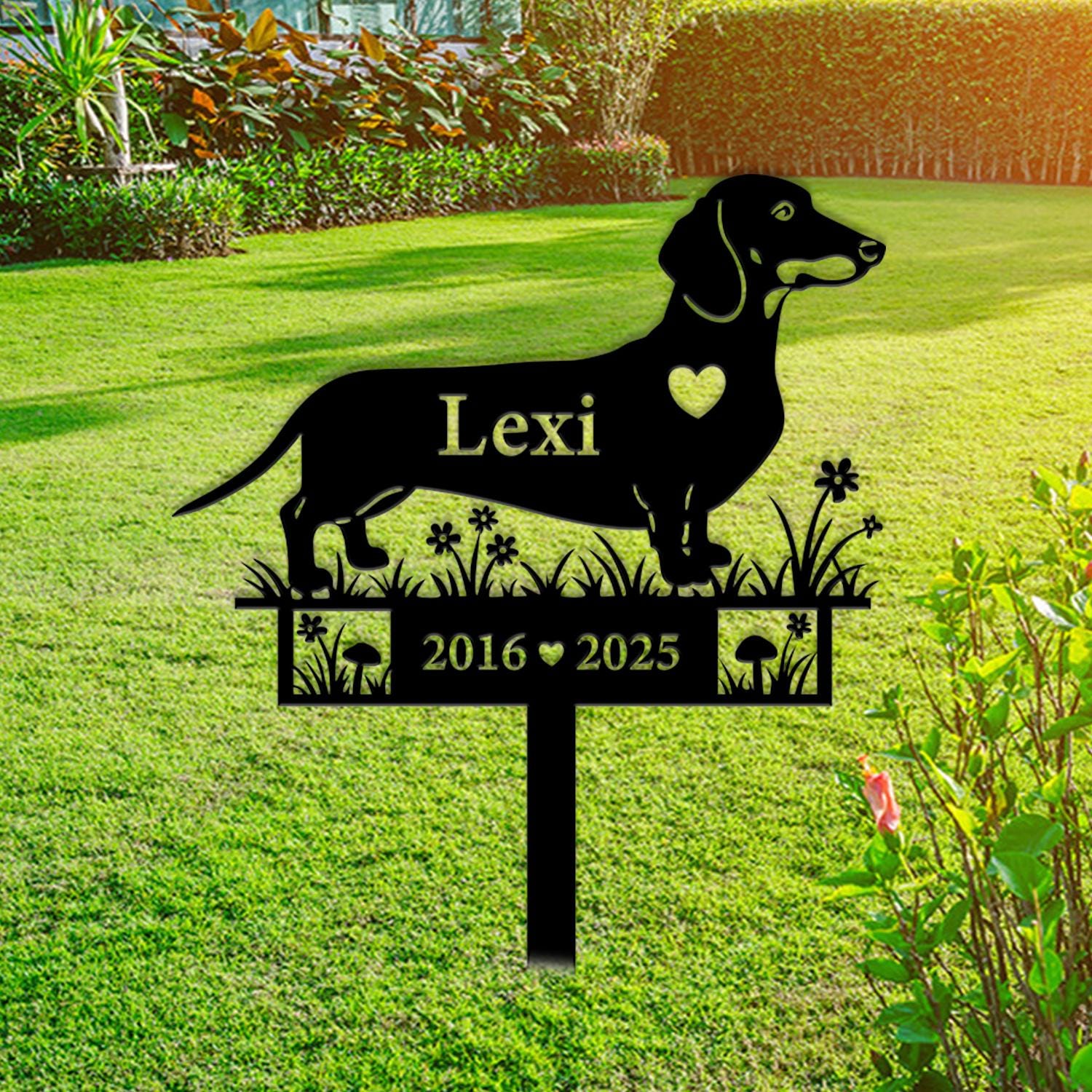 Personalized Dachshund Memorial Stake, Custom Pet Grave Marker Sign,Dachshund Remembrance Stake, Pet Loss Sympathy Gift,Custom Dog Sign Home