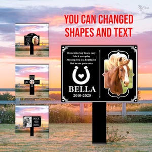 Custom Horse Memorial Plaque, Personalized Pet Loss Grave Marker, Personalized Horse Metal Sign, Horse Memorial Garden Sign, Sympathy Gift