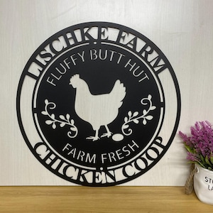 Customized Chicken Farm Sign, Personalized Chicken Coop Metal Sign, Chicken Coop Decor Hens House Metal Sign for Farm House, Gift for mom