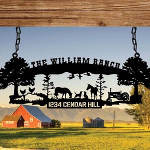 Personalized Ranch House Metal Sign, Custom Farmhouse Decor, Ranch Name Sign, Metal Farm Sign, Gift For Farmer, Farm Animal Sign, Barn Sign