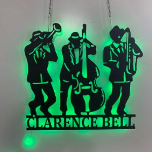 Personalized Jazz Music Band Metal Sign LED Lights, Custom Jazz Music Studio Metal Wall Art, Jazz Band Metal Sign, Jazz Music Lover Gift