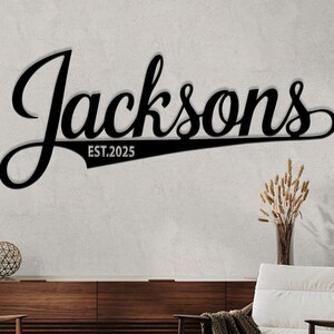 Custom Family Name Sign Metal Wall | Metal Last Name Sign | Family Established Sign | Metal Family Name Sign | Wall Decor | Wedding Gifts