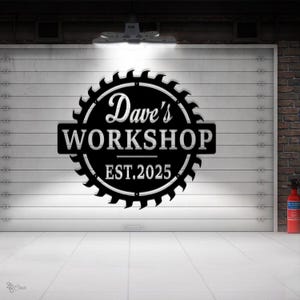 Personalized Workshop Sign, Custom Gift for Dad, Father&#39;s Day Gift, Gift for Dad, Personalized Workshop Sign, Papas Workshop Workshop Sign