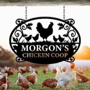 Personalized Chicken Coop Metal Sign,Chicken Coop Sign Name, Chicken Metal Sign, Farm House Decor, Hen Coop Sign, Farm Sign, Barn Decoration