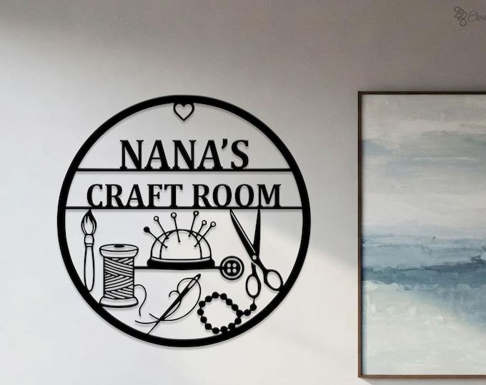 Custom Metal Craft Room Sign Creative Room Sign, Personalized Craft Sign Craft Room Decor She Shed Decor Craft Gifts for her Xmas Gifts