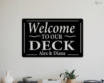 Custom Backyard Oasis Sign, Backyard Decor, Patio Decor Our Backyard Sign, Custom Deck Sign, Outdoor Decor Porch Sign, Metal Deck Sign