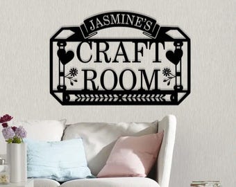 Personalized Craft Room Sign, Metal Wall Art for Crafter, Craft Room Decor, Crafter Wall Sign, Craft Lover, Craft room sign, Gift for Mom