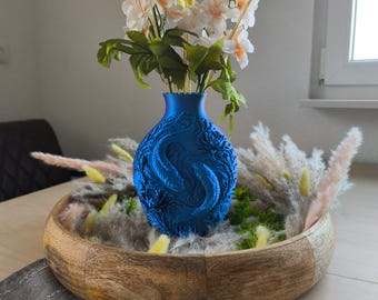 Fish Relief Vase STL 3MF, 3D Print File, Decorative Flower Vase, Table Decor, Home Decor