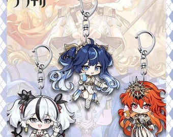 Wuthering Waves Peripheral Acrylic Keychain: Cute & High-value Design, Student Bag Pendant Charm for Chun/Augusta / Uno