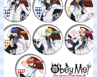 Obey Me! Shall We Date? Otome Game Merchandise, Laser Holographic Badge, Pinback Button