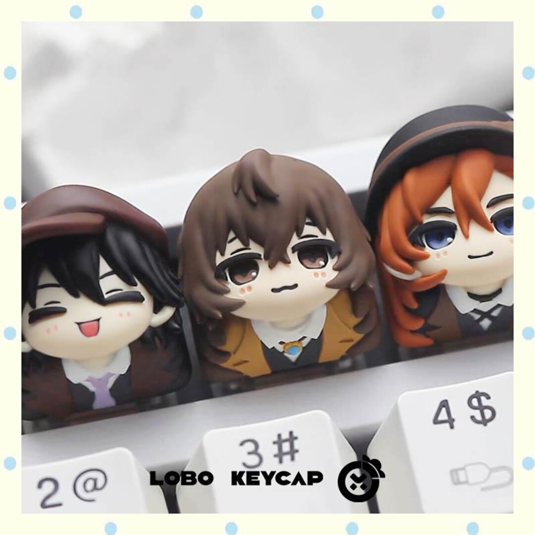 Bungo Stray Dogs Artisan Keycap - Dazai Osamu, Chuuya, Ranpo Resin ...