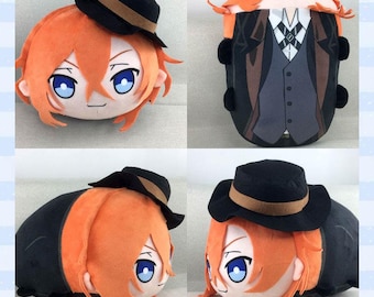 BSD Mochi Mascot Plush - Bungo Stray Dogs Dazai Osamu Nakahara Chuuya Atsushi Akutagawa Lying Plush Keychain