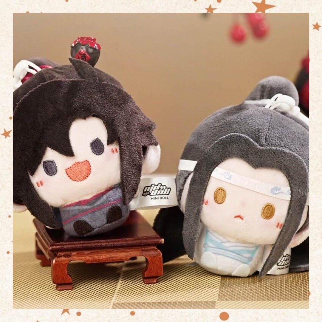 MDZS Wei Wuxian Lan Wangji 8cm Plush Doll, Grandmaster of Demonic