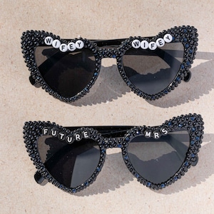 Partybrille,schwarz,Bride Stamm,Bride To Be Sonnenbrille,Braut Team,Brautjungfer Sonnenbrille,schwarze Herz Sonnenbrille,Bridal Party,Bachelorette