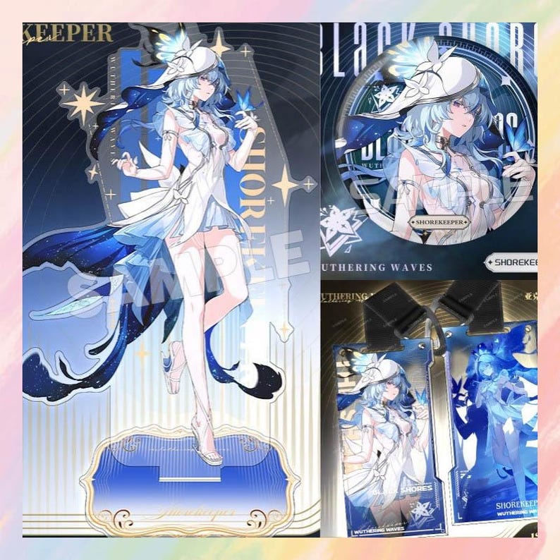 Shorekeeper Keychain Wuthering Waves Tarot Series Merchandise: Iuno & Augusta Large Acrylic ...