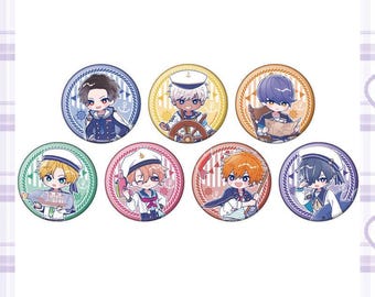 Obey Me! Shall We Date? Marine Sailor Ver. Candy Art Can Badge, Official Japanese Anime Merch, Obey Me OTP Pin, Leviathan Lucifer Satan