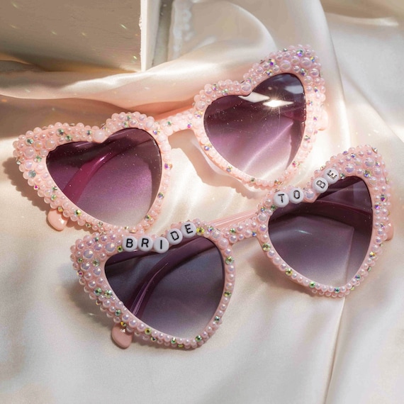 Occhiali A Forma Di Cuore Con Perle | Accessorio Matrimonio E Addio Al Nubilato | Decorazione Festa Donna - Foto 13