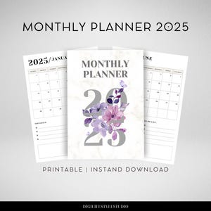 Monthly Planner 2025 | 2025 Planner | Monthly Calendar | 2025 Calendar | Family Calendar | Yearly Calendar | Printable Calendar|2025 Planner