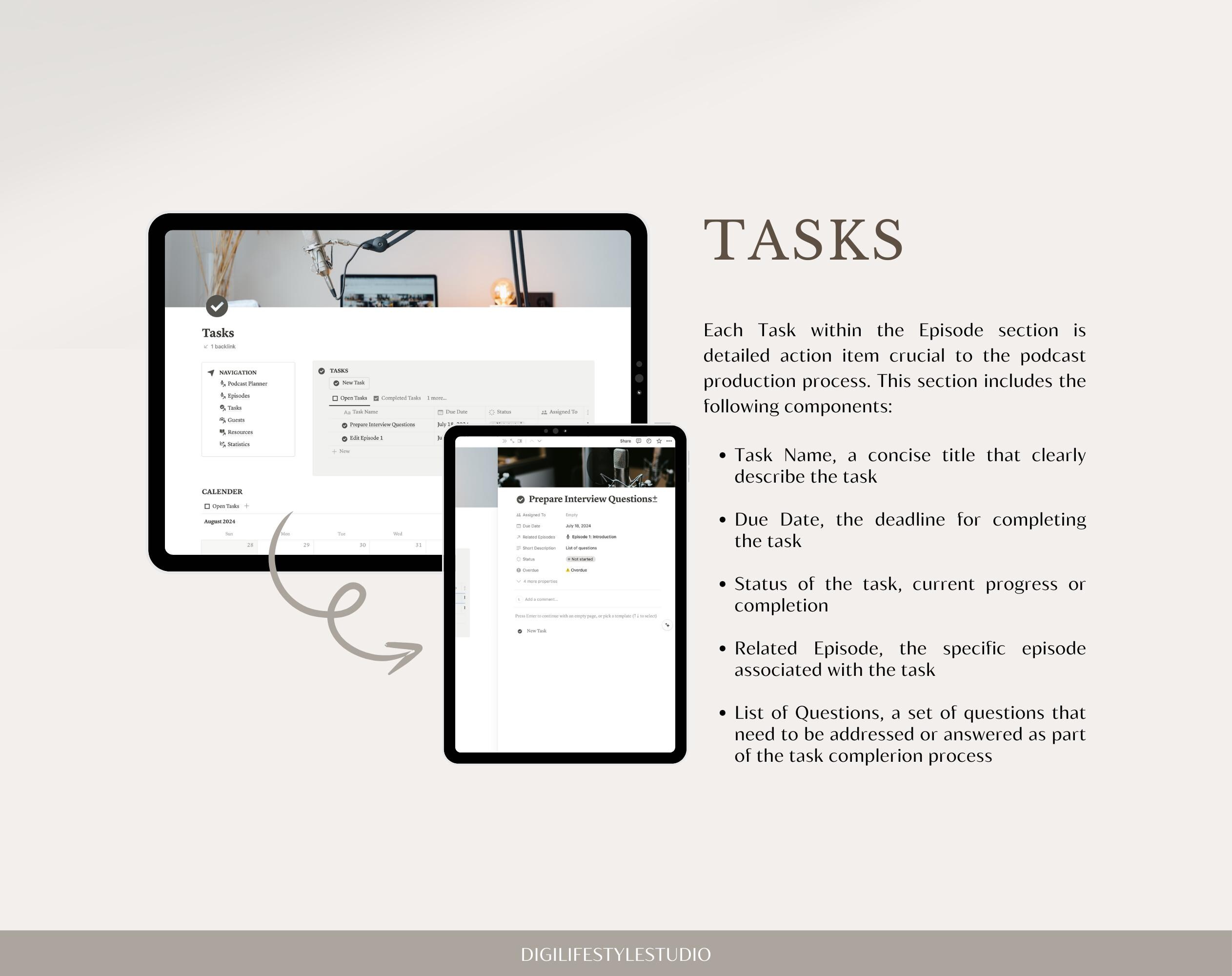 Notion Podcast Planner | Notion Template | Notion Planner | Content ...